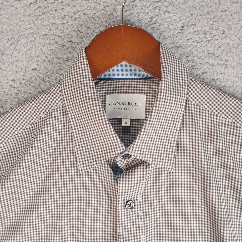 Con.Struct‎ Shirt Mens Medium Gingham Check Cooling 4 Way Stretch
